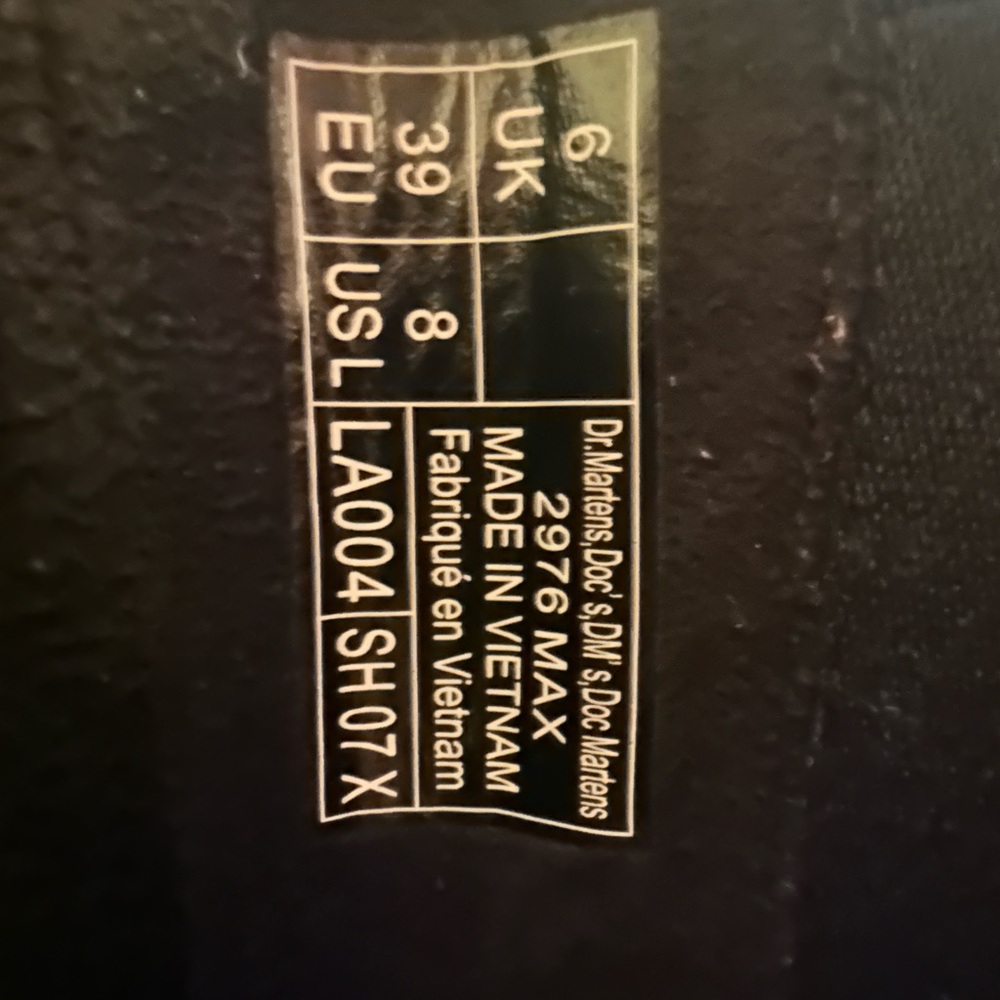 Dr. Martens Platform Black Boots with Yellow Stitching - Picture 6 of 10